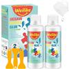 Weilike 120ml*2 Colla per Puzzle Trasparente, Colla Aggiornata per Puzzle con Nuova Testina in Spugna, Non Tossica e a Asciugatura Rapida, Facile da Usare