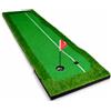Baoblaze Tappetino da Putt Golf Tappetino Allenamento Pratica Putting Due Fori Guida Bianca Pendenza 30mm Base in Gomma Pieghevole Adatto per Giardino Viaggio 75cmx300cm
