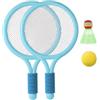 Monwssoe Racchette, Set da Badminton per Bambini, 2 Pezzi, Impugnatura Morbida, Leggere, Blu