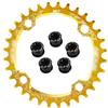 Generic Corona Stretta e Larga 104 BCD con bulloni 32/34/36/38T Corona MTB Rotonda Coroa 104bcd 38 36 Denti(38T,Gold)