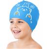 Zcbzbn Cuffia da nuoto per bambini, impermeabile, con gommini antiscivolo, con graziosi motivi, 100% resistente agli strappi