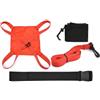 Wswqop Paracadute da Allenamento Nuoto Cintura di Resistenza Acquatico Cavo di Trascinamento Regolabile con Fibbia Girevole E Sacca a Rete Adatto per Piscina, Rosso, 40CM