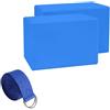 Ronyme Children Block Bambini Blocco Palestra Fitness Cubo Allenamento con Cinturino in Cotone EVA Leggero Antiscivolo Stabilità Equilibrio Allineamento Adatto a Viaggio, Blu