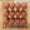 YYLMKMFC-AE Portaoggetti da Basket con Ruote bloccabili, Carrello for palloni Sportivi, espositore da Calcio for Garage, Parco Giochi