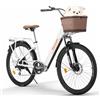 Antgooat Bicicleta Eléctrica Urbana Cysum Cityrun 26 - Motor 250W, Batería 36V 10Ah, Transmisión de 7 Velocidades, Autonomía 60-80km, Frenos de Disco, Pantalla LCD, Cesta y Portaequipajes