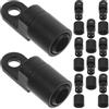 VILLCASE 10 Pezzi Gancio Terminale Distanza Fori 0,5cm per Corda Elastica Nero in Plastico Resistente all'Acqua alla Corrosione per Kayak e Barca