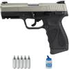 ECOMMUR Pistola Cybergun PT24/7 G2 S bicolore CO2 (6 mm) | Pistola ad aria compressa per softair (pallini in PVC) calibro 6 mm + bombola da 0,20 + 5 CO2 (potenza: 1 joule)