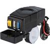 Jaywool C1FB - Caricatore USB per manubrio di bicicletta elettrica, 20-80 V, 24 V, 36 V, 48 V, 60 V, QC3.0, adattatore per caricabatterie rapido (luce rossa), durevole