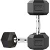 MAXSTRENGTH Set di manubri esagonali da 7,5 kg coppia di manubri in gomma poliestere set di pesi in ghisa cromata casa o palestra attrezzature per l'allenamento della forza