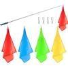 fayarrd Bandiera per Addestratore di con Asta Telescopica Leggera 4 Pezzi | Set Di Bandiere Da Con Ganci Per Scuola Di Equitazione All'aperto Lavoro Alla Corda Percorso A Ostacoli Equini