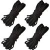 jojofuny 4 Pezzi Corda di Fissaggio Nero Intrecciato in Nylon per Rete Trampolino Resistente All'allungamento Struttura a Doppia Fibbia e Protezione per Uso Esterno