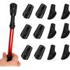 Quorumsg 12 Pezzi Gomma per Bastoncini da Trekking, 11mm Nero