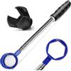 VINGVO Raccoglitore per palline da golf in acciaio inox, telescopico, 42-366 cm, con sistema di presa esagonale, per putter, asta telescopica estensibile, accessorio da golf (3,6 m)