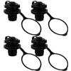 TOMETURE Valvola per Gommone PVC Nera 4 Pezzi per Kayak e Canoa | Molla e Retina Incluse, Blocca Corpi Estranei, Struttura ad Alta Resistenza