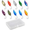 QAWSAF Set di 10 esche per trota, cucchiai, esche per trota, accessori da pesca con cucchiaio, cucchiaio per trota, esche da pesca, 2,5 g/3,5 g/5 g, accessori da pesca, per una varietà di pesci e acque