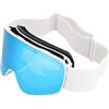 Cosiki Occhiali da Sci Antigraffio Design Senza Cornice Antivento per Sport Invernali Bambini Snowboard e Sci 1 Paio (montatura bianca lente blu)