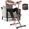 Kiseely Pedaliera per Braccia e Gambe da Divano e Poltrona con Schermo LCD, Mini Bike Ginnastica Passiva Cyclette Manubrio Display Bici da Camera Casa Home Gym (Rosso BG1)