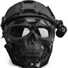 cuguoe Kit casco tattico FAST BJ con maschera teschio 3D e luce
