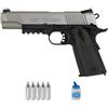 ECOMMUR Pistola Colt 1911 Rail Gun Bicolor blowback CO2 (6mm) | Pistola ad aria compressa Airsoft (pallini in PVC) Calibro 6mm + bombola da 0,20+ 5 CO2 (Potenza: 1 joule)