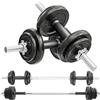 SPORTNOW Set di Manubri 2 in 1 da 20kg Regolabile, Set Pesi Bilanciere