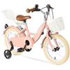 Deryan Bicicletta per bambini Zoey da 14 pollici | Bicicletta con cavalletto | Bicicletta con sella e manubrio regolabili | Bicicletta per bambini e bambine dai 3 ai 6 anni | Rosa