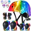 Atardarl Casco da bicicletta regolabile per bambini con ginocchiere, gomitiere e protezione per polsi, per bambini di 3-5-8-14 anni, ideale per pattinaggio, ciclismo, skateboard, per ragazzi e ragazze