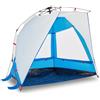 GFMGUEMV Tenda da spiaggia per 2 persone, colore azzurro con sistema Quick Release, tenda da spiaggia impermeabile in poliestere con rivestimento in poliuretano, tenda leggera pieghevole con ingresso aperto