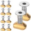 Abaodam 8 Pezzi Dadi T in Ottone M8 con Viti Esagonali e Rondelle per Montaggio Sicuro su Wing Foil Board Accessori per Sport Acquatici e Surf Foil