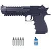 ECOMMUR Pistola Desert Eagle L6 nera blowback CO2 (6 mm) | Pistola ad aria compressa per softair (pallini in PVC) calibro 6 mm + bombola da 0,20 + 5 CO2 (potenza: 1 joule)