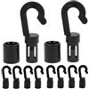 GETAJGHSD Gancio Elastico Marino per Kayak e Barca, 10 Pezzi | Pom e Gomma, Nero, Compatto e Facile da Legare, per Corda Elastica 4-6mm