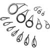 Generic Kit Completo di Guide per Punte per Canna da Pesca da 25 Pezzi, Guide in Acciaio Inossidabile e Ceramica di Alta qualità, Ideali per la Pesca in Mare e in Acqua Dolce, Scatola Compatta Inclusa