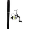 Socobeta Canna da Pesca Tascabile con Mulinello da Spinning, Mini Penna Ultra Compatta e Mulinello Combinati per la Pesca Sul Ghiaccio in Mare e Fiume (Nera)