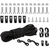 GETAJGHSD Set Corda Elastica per Kayak Nero, con Ganci e Fissaggi | Kayak e Barca, Gomma e Plastica, Accessori Pratici per Attrezzatura da Barca e Pesca