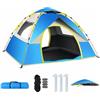 Homyl Riparo Campeggio Impermeabile Protezione, Montaggio automatico rapido, due porte e finestre, tessuto oxford, in fibra di vetro, per, Due porte e due finestre blu e bianco, Blu, 2 persone