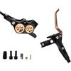 PMAGSYQ Freno a Disco Idraulico MTB a 4 pistoncini 2200mm Tipo Split Freno a Pressione Olio Mountain AM DH Pinza Freno Bici da Strada(Gold Split-Type L)