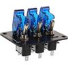 Abaodam Interruttore Levetta 3 Posizioni, Rocker Switch 12v in Pa, Luce LED, per Yacht e Auto da Corsa, Uso su Pannello