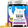 Bears with Benefits You Glow Girl Skin Vitamin - Caramelle Gommose per la Pelle con 100mg de Acido Ialuronico, Vitamina C, Zinco e Biotina - 60 Pezzi - Senza Zuccheri, Vegan - Bears with Benefits
