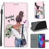 SIENIANLINE Cover per Xiaomi Redmi Note 7 custodia portafoglio Ragazza | Chiusura magnetica, Scomparti carte, Funzione supporto, Pelle PU flip cover per Redmi Note 7