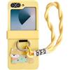 Casevita Custodia carina compatibile con Samsung Galaxy Z Flip 7 con anello cordino, design anime divertente cartone animato protezione cerniera antiurto custodia protettiva per Z Flip 7 per donna