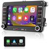 WERESOUND Autoradio per VW Golf 5 6 Passat Polo Tiguan Touran Skoda, Autoradio con Schermo Touch da 7 Pollici con CarPlay Wireless & Android Auto, Bluetooth Vivavoce, FM, AM, RDS, Canbus