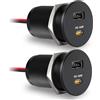 acegoo Presa USB 12V 100W PD e 18W QC, Camper Alluminio Laptop Caricabatterie da Auto 12 Volt Ricarica Rapida, Per Barca Auto (2 pezzi)
