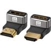 Togconn Adattatore ad angolo HDMI 8K, 2 pezzi, (90 e 270) gradi HDMI 2.1 maschio a femmina, 8K a 60Hz, 4K a 120Hz, HDR, VRR, Dolby, eARC, 3D, compatibile con laptop, TV, monitor, PS5