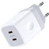 GiGreen Caricatore USB C da 20 W, 2 porte, alimentatore di rete USB C per Samsung Galaxy S25 S24 S23 S22 S21 A15 A16 A35 A55 A54, PD 3.0, connettore USB C per iPhone 16/15/15 Pro/15 Plus/15 Pro Max