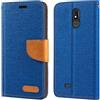 Shantime Custodia in pelle intrecciata per Brondi Amico Vero 4G - Blu | 5.7 Custodia flip portafoglio in tessuto Oxford con guscio interno in TPU, supporto integrato e portacarte