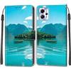 SIENIANLINE Cover per Motorola Moto G13 / G23 / G53 custodia portafoglio Barca | Chiusura magnetica, Scomparti carte, Funzione supporto, Pelle PU flip cover per Moto G13 / G53