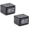 vhbw 2x batteria compatibile con Panasonic HC-VX989, HC-VXF999, HC-VXF1 videocamera camcorder (3200mAh, 3,6V, Li-Ion) con infochip
