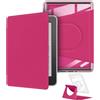 YoungMe Custodia girevole a 360 gradi per Kindle Paperwhite da 7 pollici (12a generazione 2024), design magnetico staccabile, custodia protettiva regolabile con supporto posteriore trasparente con accensione