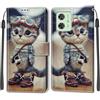 SIENIANLINE Cover per Motorola Moto G54 5G custodia portafoglio Gatto | Chiusura magnetica, Scomparti carte, Funzione supporto, Pelle PU flip cover per Moto G54 Power
