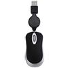 irfan Mini Mouse Cablato USB Retrattile Mouse Mouse Ottico Da Viaggio Compatto Da 1600 per Windows 98 2000 XP Vista Ve (Nero)