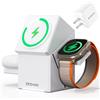 ZEEHOO Stazione di Ricarica 3 in 1, per Stazione di Ricarica iPhone, per Caricatore MagSafe Apple, Certificato Qi2, Caricatore Wireless Rapido 15W, per Apple Watch, per iPhone Serie 17,16,15,14,13,12